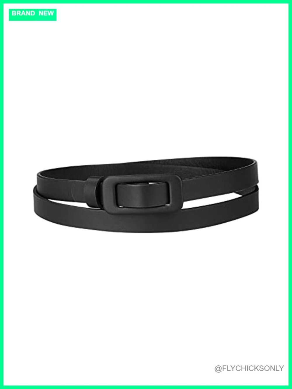 Skinny Slim Nonporous Waist Belt Rectangle Buckle PU Leather for Jeans Dress